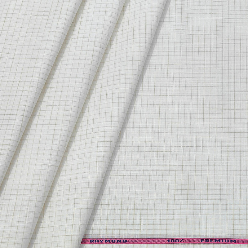 Shirt Fabric Raymond Pure Cotton Check Colour BrownN Off White