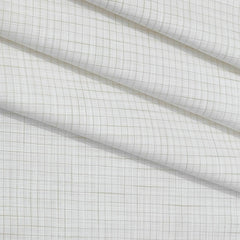 Shirt Fabric Raymond Pure Cotton Check Colour BrownN Off White