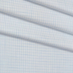 Shirt Fabric Raymond Pure Cotton Check Colour Blue N White