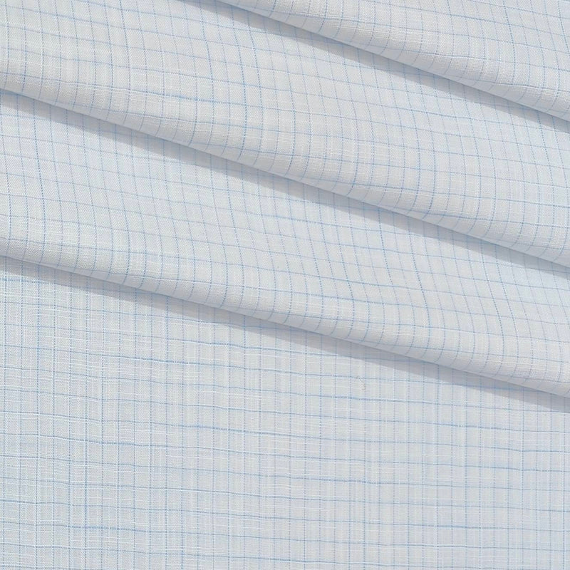 Shirt Fabric Raymond Pure Cotton Check Colour Blue N White