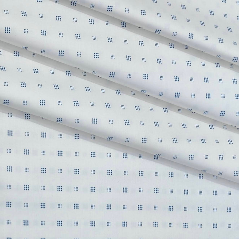 Shirt Fabric Raymond Pure Cotton Printed Colour Blue N White