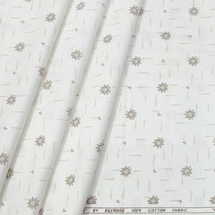Shirt Fabric Raymond Pure Cotton Printed Colour Brown N Off White