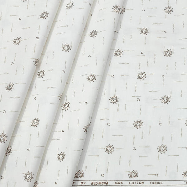 Shirt Fabric Raymond Pure Cotton Printed Colour Brown N Off White