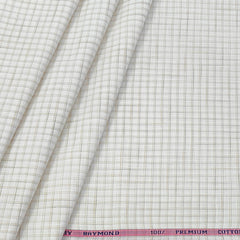 Shirt Fabric Raymond Pure Cotton Check Colour Light Brown N Off White