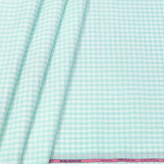 Shirt Fabric Raymond Pure Cotton Check Colour Mint Green