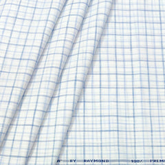 Shirt Fabric Raymond  100% Premium Cotton Check Colour Blue N White