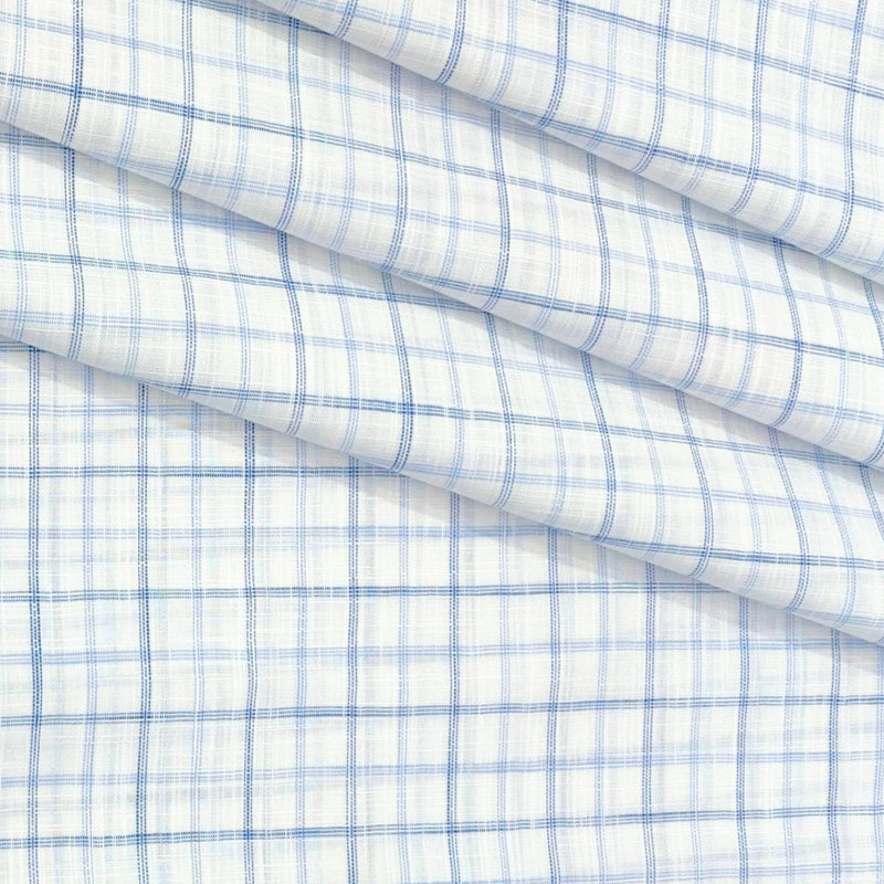 Shirt Fabric Raymond  100% Premium Cotton Check Colour Blue N White