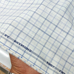 Shirt Fabric Raymond  100% Premium Cotton Check Colour Blue N White