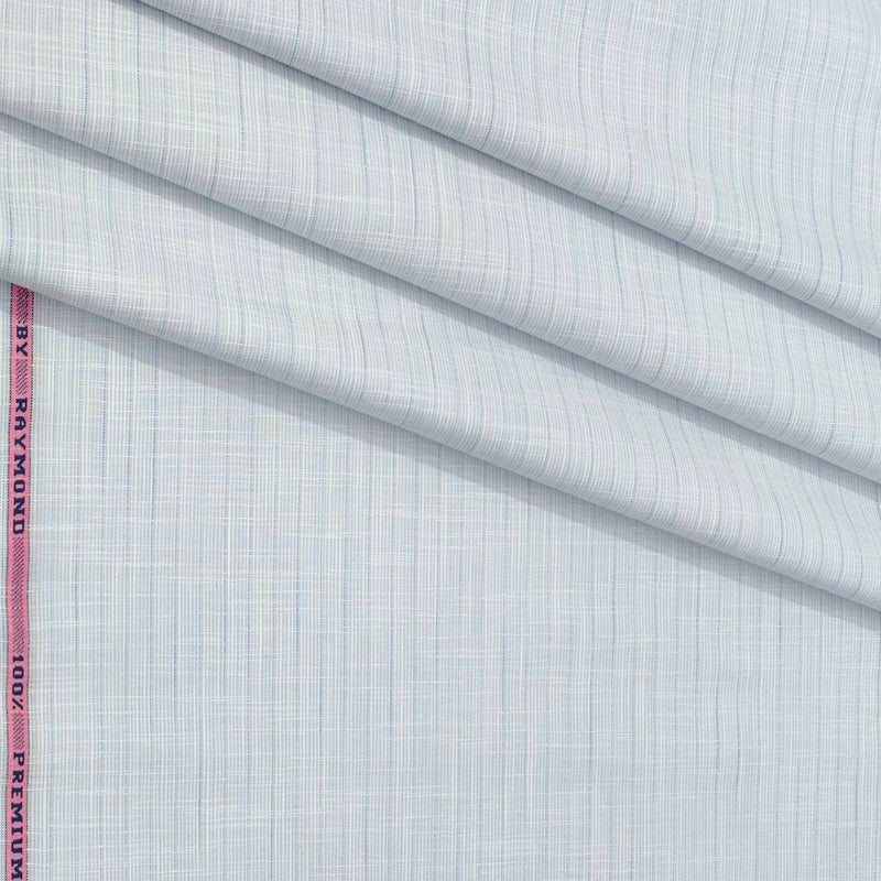 Shirt Fabric Raymond Pure Cotton Self Lining Colour Light Blue