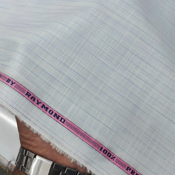 Shirt Fabric Raymond Pure Cotton Self Lining Colour Light Blue