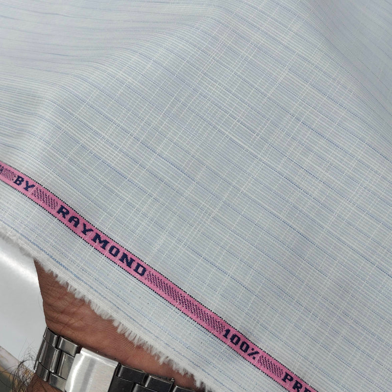 Shirt Fabric Raymond Pure Cotton Self Lining Colour Light Blue