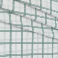 Shirt Fabric Raymond  100% Premium Cotton Broad Check Colour Green N White