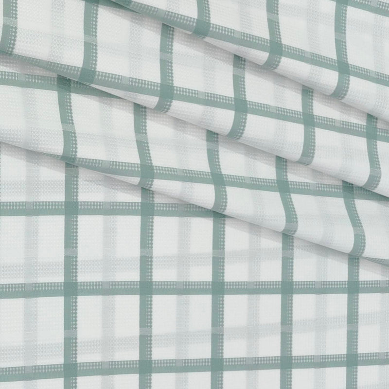 Shirt Fabric Raymond  100% Premium Cotton Broad Check Colour Green N White
