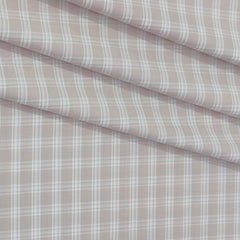 Shirt Fabric Raymond  100% Premium Cotton Check Colour Dark Vanilla