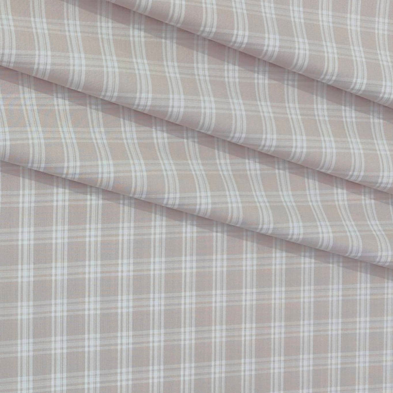Shirt Fabric Raymond  100% Premium Cotton Check Colour Dark Vanilla