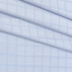 Shirt Fabric Raymond  100% Premium Cotton Check Colour River Blue