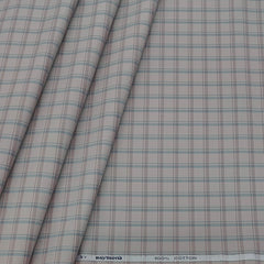 Shirt Fabric Raymond  100% Premium Cotton Check Colour Reddish Brown