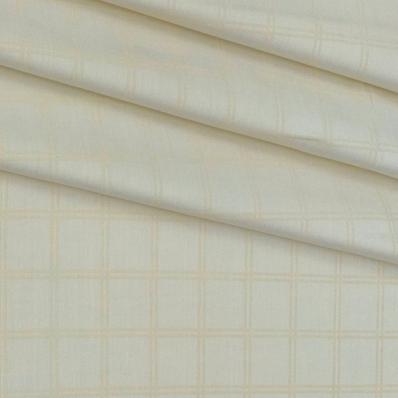 Shirt Fabric Raymond  100% Premium Cotton Check Colour Light Cream