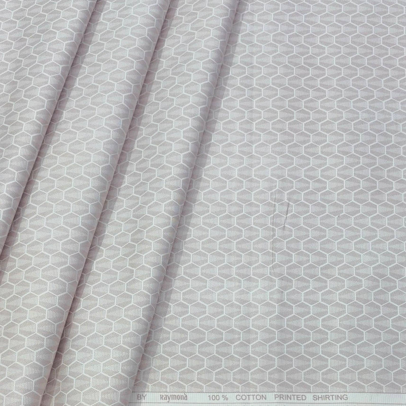 Shirt Fabric Raymond 100% Premium Cotton Printed Colour Pinkish Brown