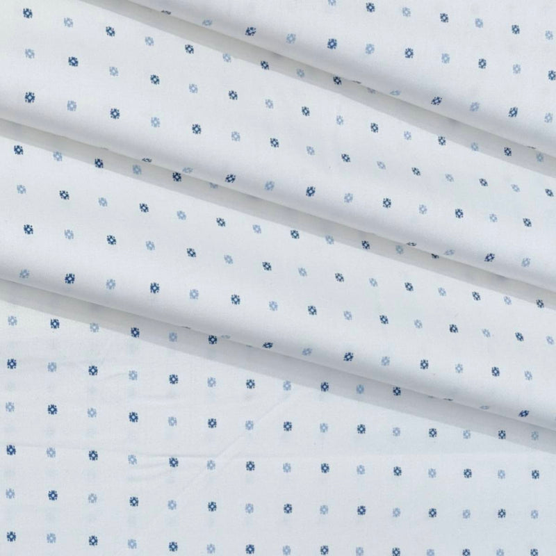 Shirt Fabric Raymond  100% Premium Cotton Printed Colour Blue N White