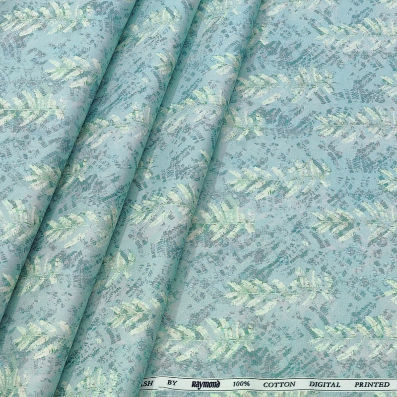 Shirt Fabric Raymond  100% Premium Cotton Digital Print Colour Pistachio Green