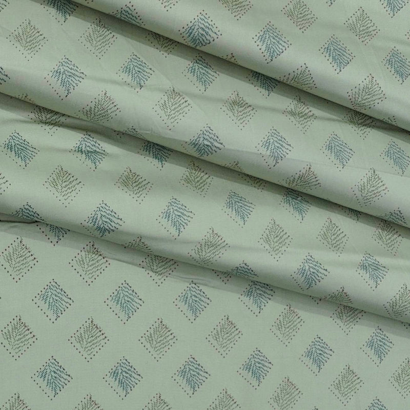 Shirt Fabric Raymond  100% Premium Cotton Printed Colour Gin Green