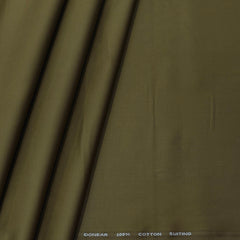 Trouser Fabric Donear Pure Cotton Plain Colour Golden Greenish