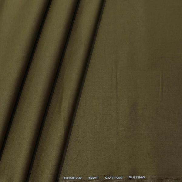 Trouser Fabric Donear Pure Cotton Plain Colour Golden Greenish
