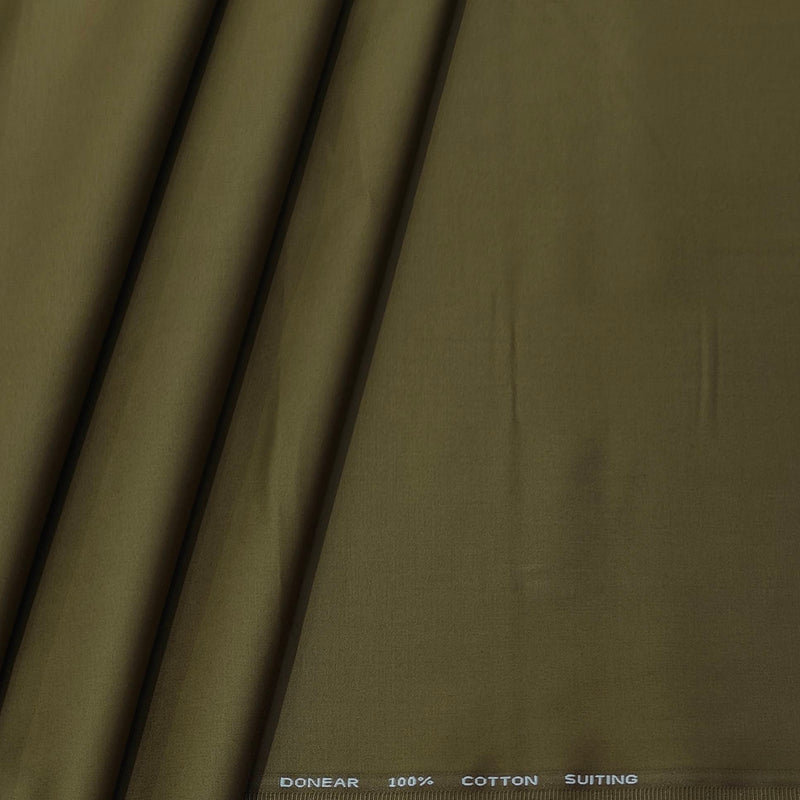 Trouser Fabric Donear Pure Cotton Plain Colour Golden Greenish