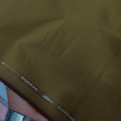 Trouser Fabric Donear Pure Cotton Plain Colour Golden Greenish