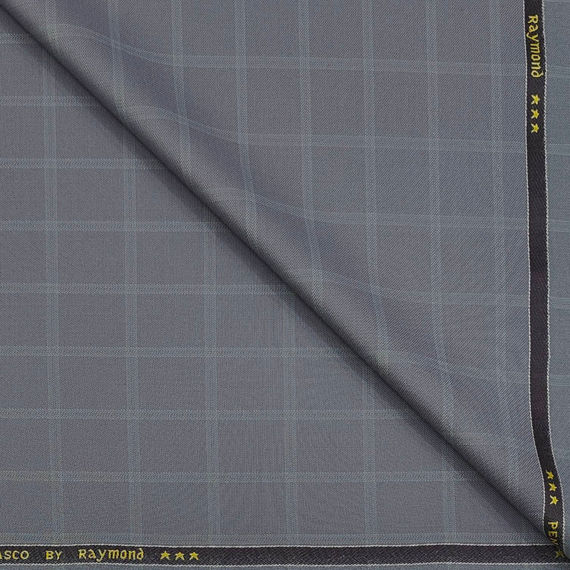 Trouser Fabric Raymond Poly Viscose Check Colour Light Lavender Blue