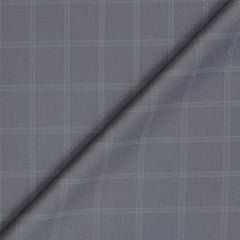 Trouser Fabric Raymond Poly Viscose Check Colour Light Lavender Blue