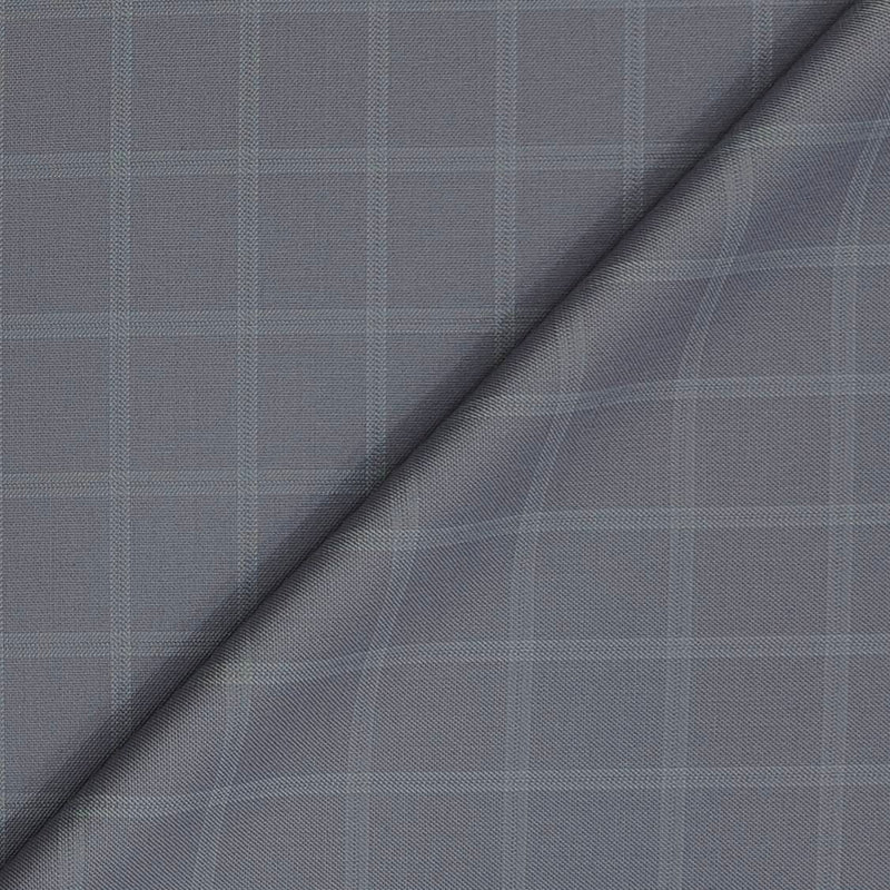 Trouser Fabric Raymond Poly Viscose Check Colour Light Lavender Blue