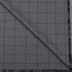 Trouser Fabric Canetti Italy Luxury TR Zig Zag Colour Black N Greyish