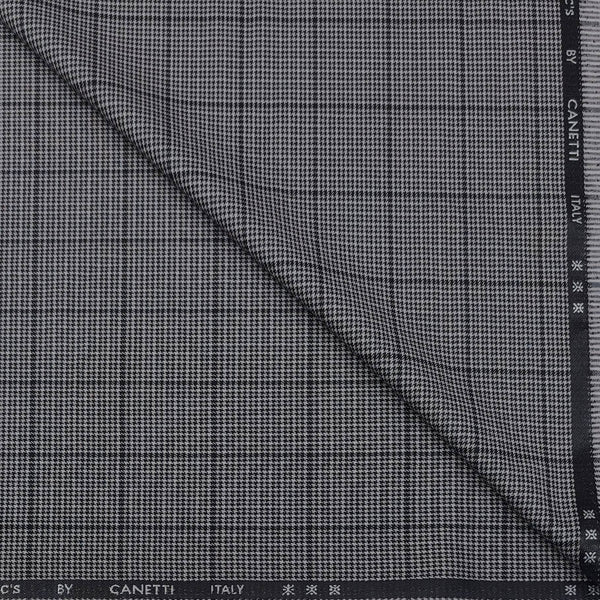 Trouser Fabric Canetti Italy Luxury TR Zig Zag Colour Black N Greyish