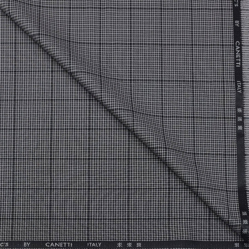 Trouser Fabric Canetti Italy Luxury TR Zig Zag Colour Black N Greyish