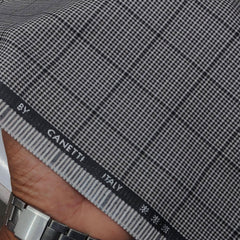 Trouser Fabric Canetti Italy Luxury TR Zig Zag Colour Black N Greyish