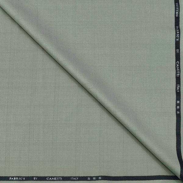 Trouser Fabric Canetti Italy Luxury TR Broad Check Colour Light Gin Green