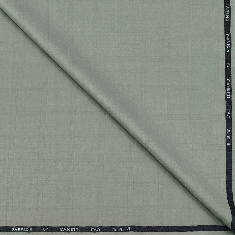 Trouser Fabric Canetti Italy Luxury TR Broad Check Colour Light Gin Green