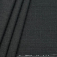 Trouser Fabric Canetti Italy Luxury TR 4Way Lycra Check Colour Nevado Grey