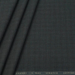 Trouser Fabric Canetti Italy Luxury TR 4Way Lycra Check Colour Lava Grey