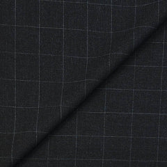 Trouser Fabric Canetti Italy Luxury TR 4Way Lycra Check Colour Steel Grey