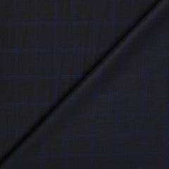 Trouser Fabric Canetti Italy Luxury TR Broad Check Colour Dark Wine N Blue