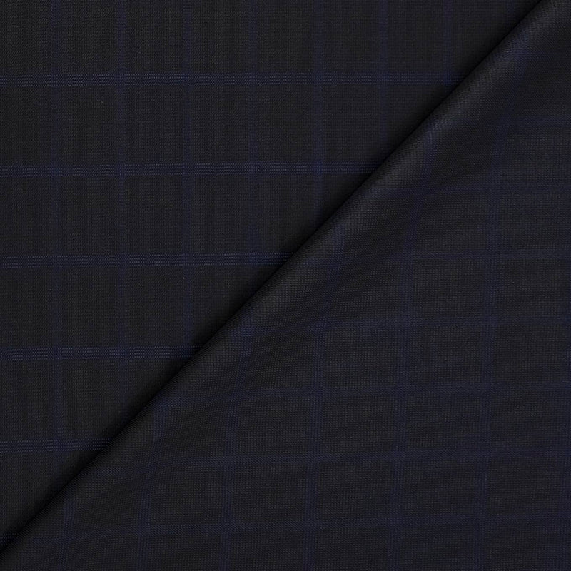 Trouser Fabric Canetti Italy Luxury TR Broad Check Colour Dark Wine N Blue