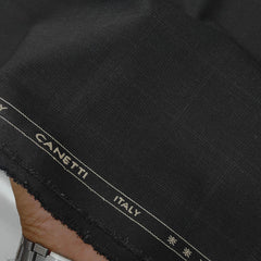 Trouser Fabric Canetti Italy Luxury TR 4Way Lycra Broad Check Colour Dull Black