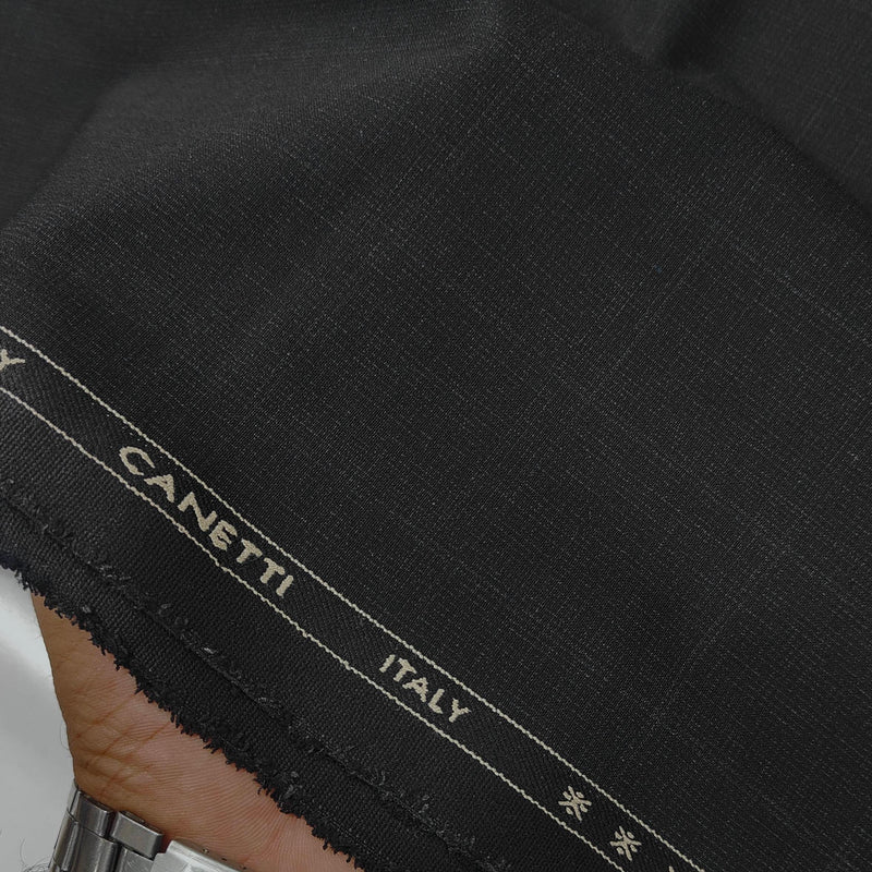 Trouser Fabric Canetti Italy Luxury TR 4Way Lycra Broad Check Colour Dull Black