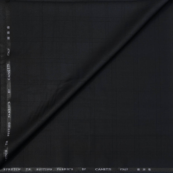 Trouser Fabric Canetti Italy Luxury TR Broad Check Colour Steal Grey