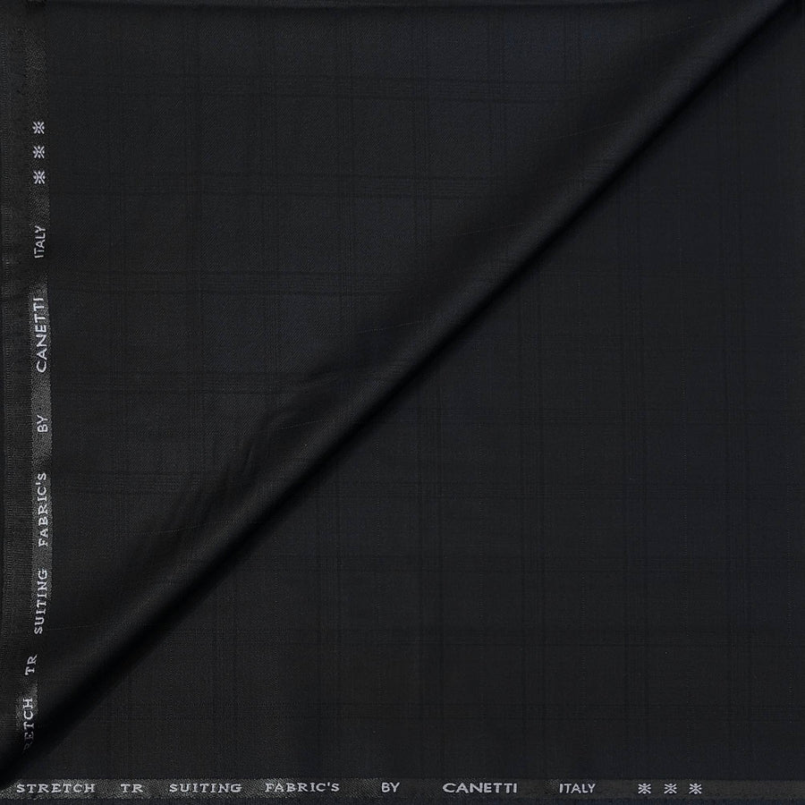 Trouser Fabric Canetti Italy Luxury TR Broad Check Colour Steal Grey