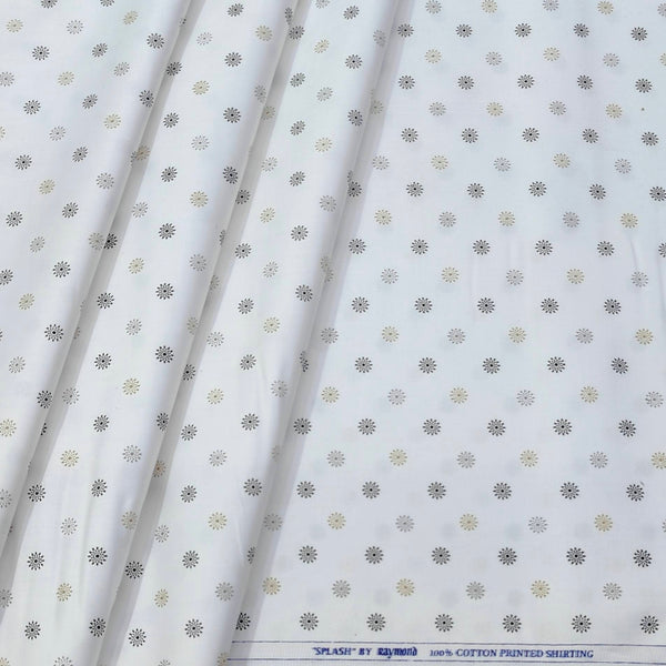 Shirt Fabric Raymond  100% Premium Cotton Printed Colour Grey N Brown