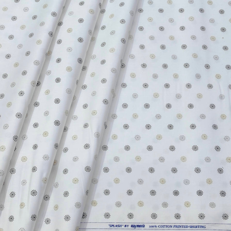 Shirt Fabric Raymond  100% Premium Cotton Printed Colour Grey N Brown